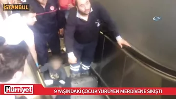 Metroda faciəvi qəza: uşağın ayağı eskalatorda qaldı