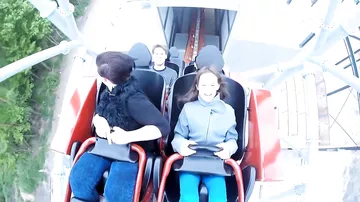 Sky Scream Roller Coaster POV Premier Launched Ride Holiday Park Germany
