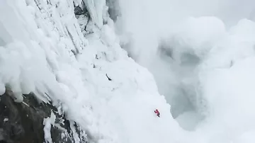 Ice Climbing Frozen Niagara Falls