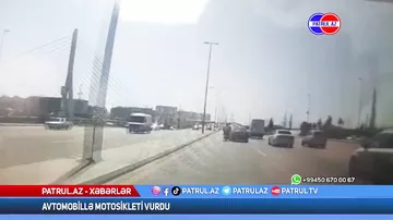 Bakıda avtomobil sürücüsü dəhşət saçdı - Qəsdən motosikletçini vurdu