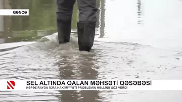 Sel altında qalan Məhsəti qəsəbəsi