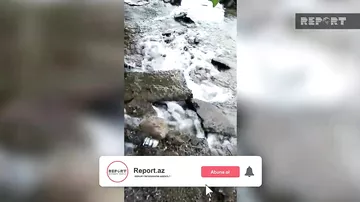 Bakıda asfalt çəkənlər su xəttini qırdı