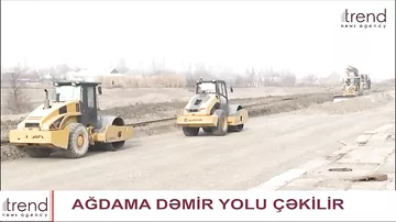 Ağdama yeni dəmir yolu çəkilir – Trend-in çəkiliş qrupu tikinti meydanında