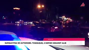 Sumqayıtda iki avtomobil toqquşub, 4 nəfər xəsarət alıb