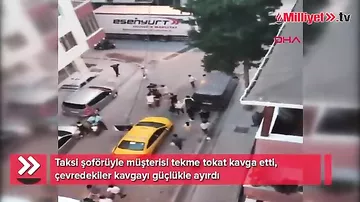 Taksi sürücüsü ilə sərnişin əlbəyaxa oldular - küçə bir-birinə qarışdı- Anbaan