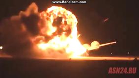 Огненное крушение ракетоносца Ту-95 в Приамурье попало на видео