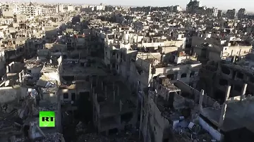Разрушенный Хомс с высоты птичьего полета