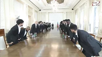 Prezident İlham Əliyev "Qarabağ" futbol klubunun üzvlərini qəbul edib