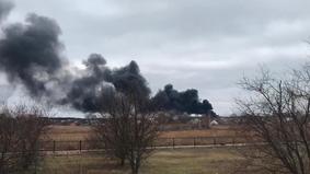 Взорвана нефтебаза на севере Украины