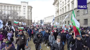 Массовая акция протеста в Болгарии
