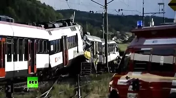В Баварии столкнулись два поезда