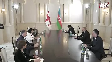 Azərbaycan Prezidenti İlham Əliyev Gürcüstan Prezidenti xanım Salome Zurabişvili ilə görüşüb (AZƏRTAC)