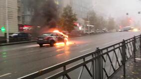 В России на ходу загорелась машина