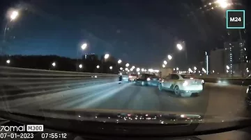 Массовая авария в Москве попала на видео
