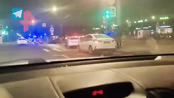 Патрульная машина попала в аварию в Санкт-Петербурге