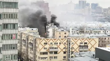 Пожар в Шмитовском проезде в Москве