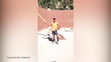 Man shows off Beyonce style dance moves on construction site