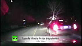 В США полицейский остановил авто с деревом в капоте