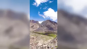 Лавина в горах Тянь-Шань, Кыргызстан