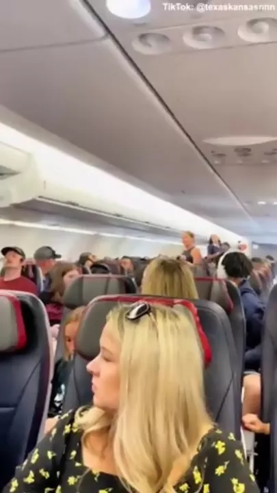 Истерика туристки из-за воображаемого пассажира в самолете завирусилась в сети