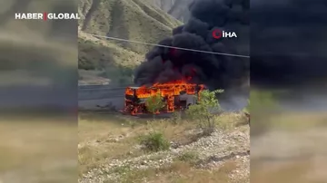 Türkiyədə avtobus sərnişinlərin gözü qarşısında yandı