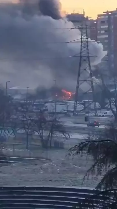 Пожар на крупнейшем китайском рынке в Сербии