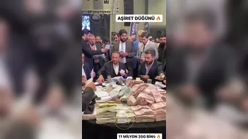 Türkiyədə baş tutan toydan sonra yığılan pulların sayılma prosesi