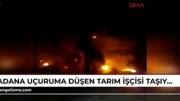В Турции автобус с детьми упал в овраг и загорелся