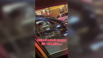 Balaəli tıxacda lüks avtmobili ilə BELƏ GÖRÜNTÜLƏNDİ