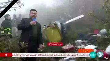 Иранское телевидение показало кадры с места крушения вертолёта