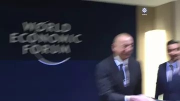 Prezident İlham Əliyev Davosda Almaniya Kansleri ilə görüşüb