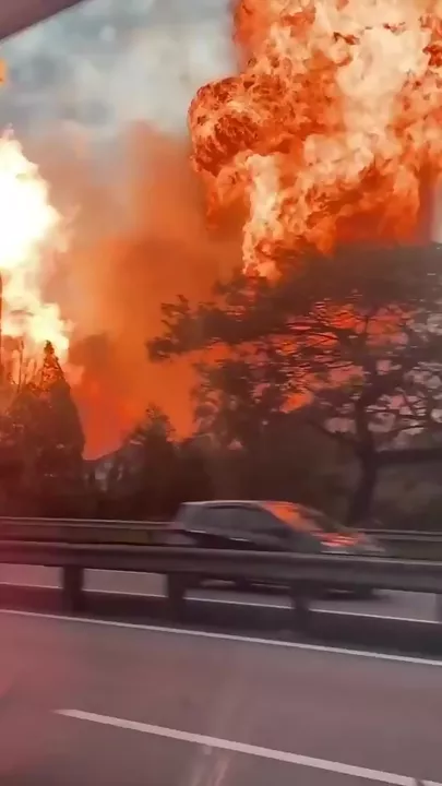 Мощный взрыв газопровода в Малайзии 2