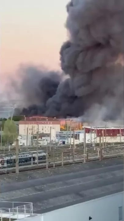 У здания суда в Париже вспыхнул крупный пожар 5