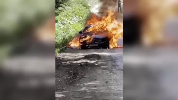 “Mercedes” belə yandı