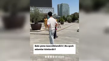 Bakıda peyda olan "qızılı adamlar" kimlərdir? - Metroda da...
