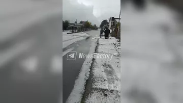 Эфиопский город засыпало снегом