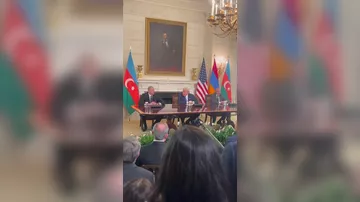 Президент Ильхам Алиев в Белом доме выступил с заявлением для прессы - 1
