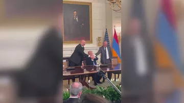 Президент Ильхам Алиев в Белом доме выступил с заявлением для прессы - 3