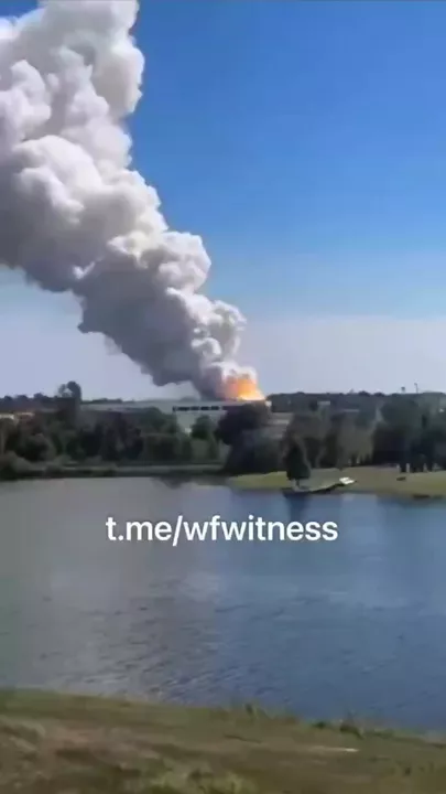 Пожар на химзаводе в США
