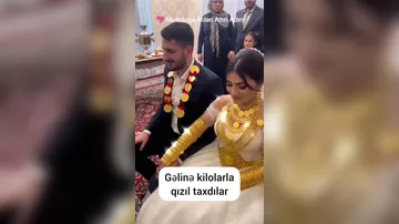 Gəlinə kilolarla qızıl taxdılar