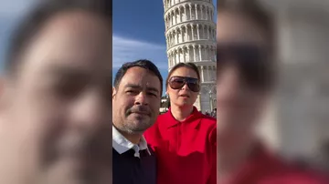 Севда Яхъяева с мужем в Италии