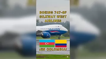Silk Way West Airlines-a məxsus Boeing 747-8F təyyarəsi tarixdə ilk dəfə Kolumbiyaya eniş edib