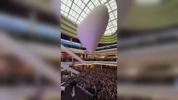 Гигантское облако шаров в честь Дня влюбленных