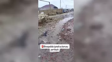 Bakıda içməli su borusu PARTLADI