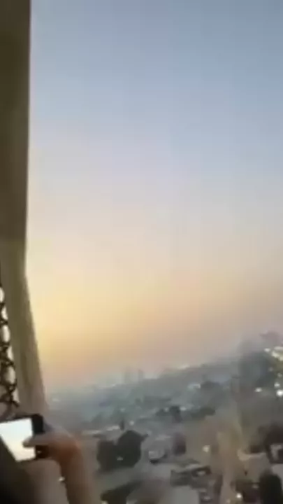 Момент прилета «Шахеда» в Дубае