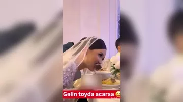 Toyda gəlinin bu görüntüsü viral oldu