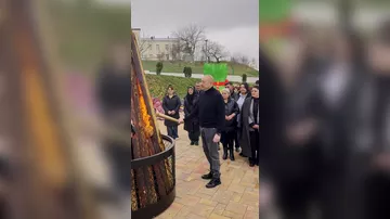 Prezident İlham Əliyev Xocavənddə tonqal yandırdı