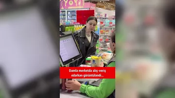 Müğənni Damla marketdə