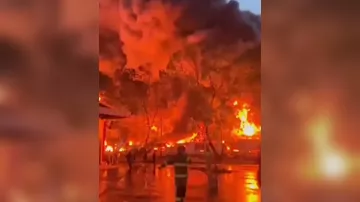 Крупный пожар в Индонезии