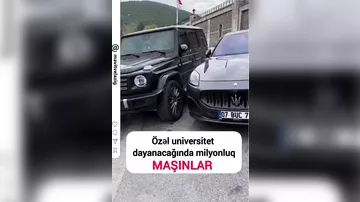 Özəl universitetlərdən birinin dayanacağında görüntülər